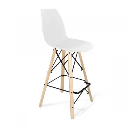 Барный стул Sheffilton SHT-ST29/S80 белый/прозрачный лак/черный муар 1586973501