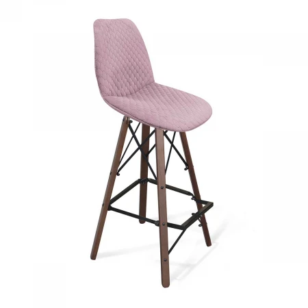 Барный стул Sheffilton SHT-ST29-C22/S80 розовый зефир/темный орех/черный муар 6875046201