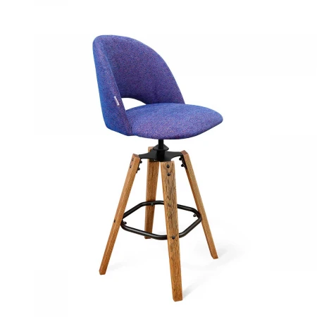 Барный стул Sheffilton SHT-ST34/S93 синий мираж/браш.коричневый/чёрный муар 1724977401