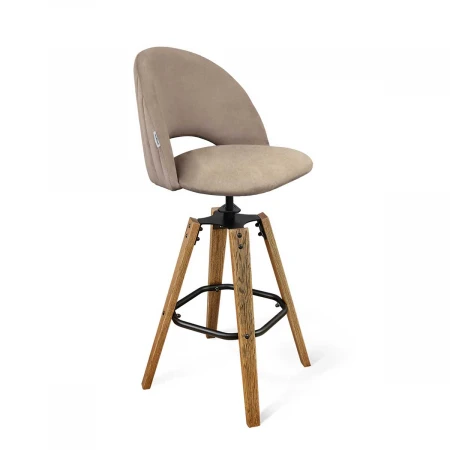 Барный стул Sheffilton SHT-ST34-1/S93 латте/браш.коричневый/чёрный муар 9560366601