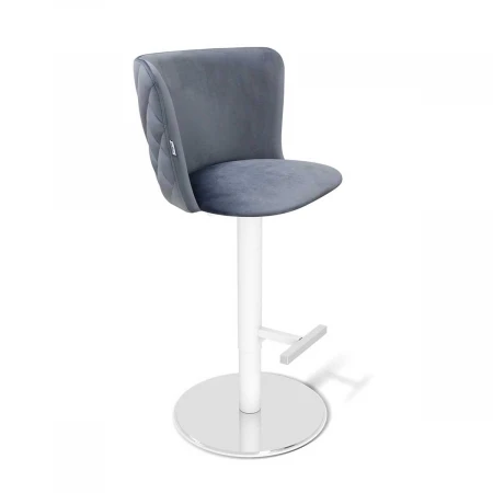 Барный стул Sheffilton SHT-ST36-3/S128 нейтрально-серый/хром/белый муар 8476622001