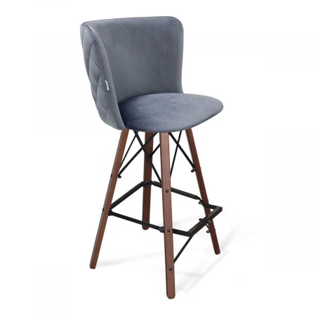 Барный стул Sheffilton SHT-ST36-3/S80 нейтральный серый/темный орех/черный 4234789701