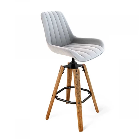 Барный стул Sheffilton SHT-ST37/S93 серое облако/корич.брашир./черный муар 2349873301