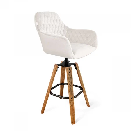 Барный стул Sheffilton SHT-ST38/S93 зефирный/браш.коричневый/черный муар 8224743802