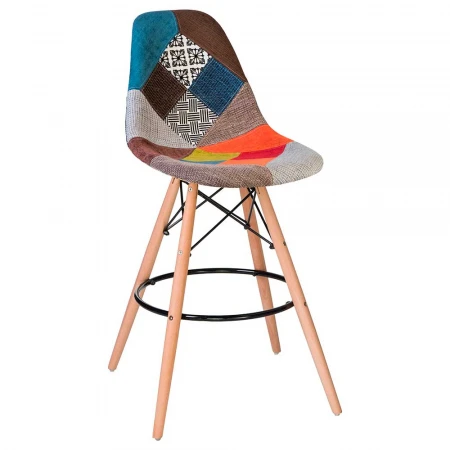 Стул барный DOBRIN DSW BAR (ножки светлый бук, цвет сиденья мозаика) 638GPP-LMZL DSW BAR