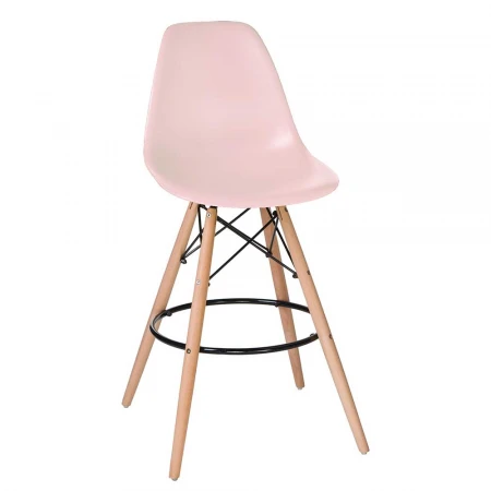 Стул барный DOBRIN DSW BAR (ножки светлый бук, цвет сиденья светло-розовый (PK-02)) 638GPP-LMZL DSW BAR