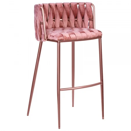 Стул барный DOBRIN EMMA ROSE GOLD (розовый велюр (VF-10)) 1538_RoseGold-LMN EMMA ROSE GOLD