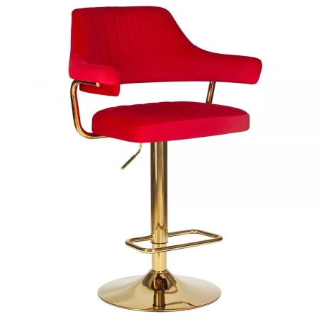 Стул барный DOBRIN CHARLY GOLD (красный велюр (MJ9-45)) 5019_Golden-LM