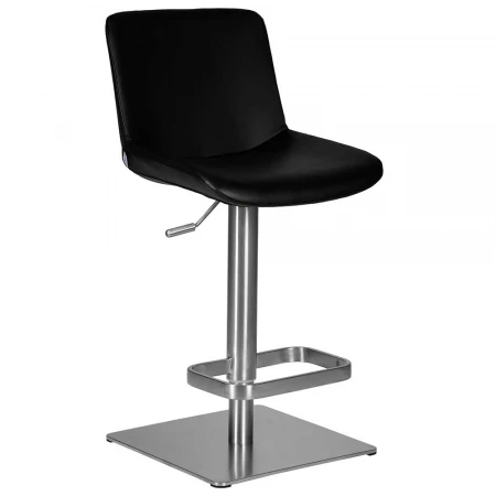 Стул барный DOBRIN ALDO (черный PU YP33-19, основание из нержавеющей стали) 94AD-LMO ALDO