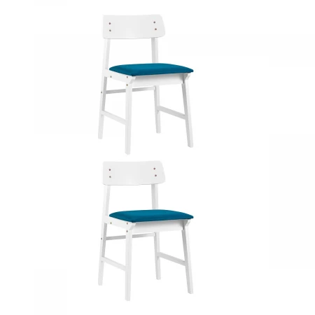 Комплект стульев Stool Group ODEN WHITE мягкое сидение синее 2шт. MH52035 WHITE APPLE-7 BLUE X2