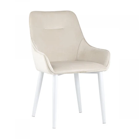 Кухонный стул Stool Group Диана велюр кремовый (ножки белые) MC101-2 KD HLR-2
