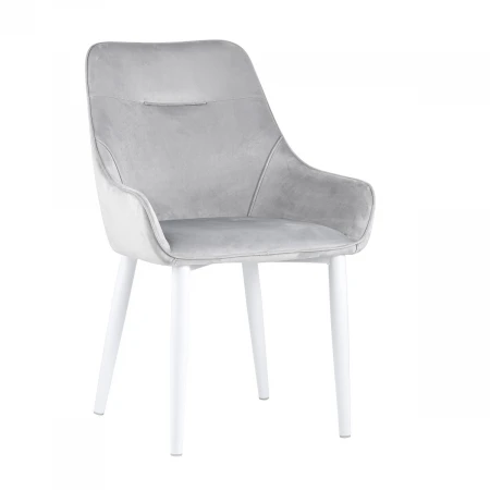 Кухонный стул Stool Group Диана велюр серебристый (ножки белые) MC101-2 KD HLR-14