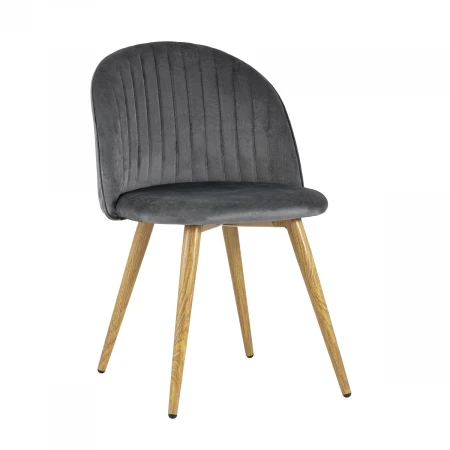 Кухонный стул Stool Group Лион Страйпс велюр серый DC-69030G HLR-21
