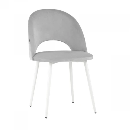 Кухонный стул Stool Group Меган велюр светло-серый белые ножки AV 415-H09-02(P)