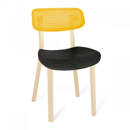 Кухонный стул Sheffilton SHT-S85 желтый/черный/бежевый 2304646303