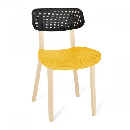 Кухонный стул Sheffilton SHT-S85 черный/желтый/бежевый 2304646306