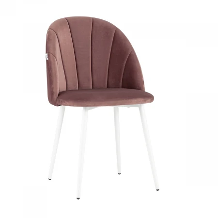 Кухонный стул Stool Group Логан велюр пыльно розовый белые ножки AV 413-B15-02