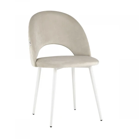 Кухонный стул Stool Group Меган велюр с ромбами бежевый белые ножки AV 416 Ccr-02