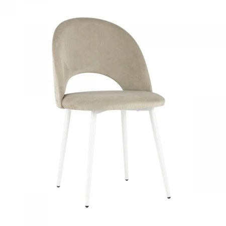 Кухонный стул Stool Group Меган велюр бежевый белые ножки AV 415-H07-02(P)