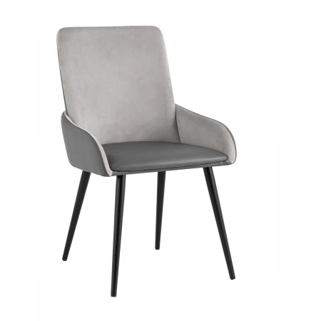 Кухонный стул Stool Group Мюнхен экокожа серая велюр серый AV 322-Csil/222-08