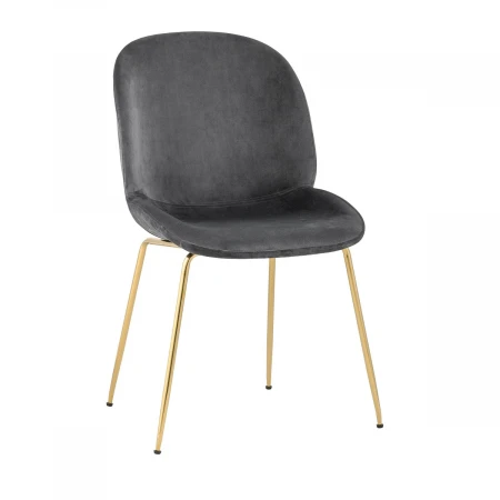 Кухонный стул Stool Group Турин велюр серый золотые ножки 8329 VELVET GREY