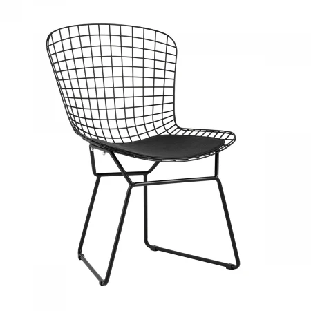 Кухонный стул Stool Group Bertoia черный с черной подушкой BTY-18-P6 BL/BL