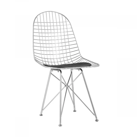 Кухонный стул Stool Group Eiffel хромированный с черной подушкой AFR-18B-P1 CH/BL