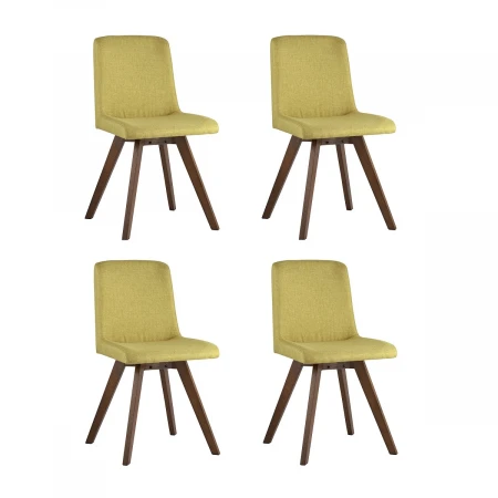 Кухонный стул Stool Group MARTA массив гевеи цвет орех сидение нежно-зеленое 4 шт. LW1902 BZ13-GREEN-KOROB4