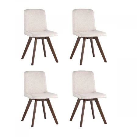 Кухонный стул Stool Group MARTA массив гевеи цвет орех сидение светло-серое 4 шт. LW1902 BZ12-LIGHT BROWN-KOROB4