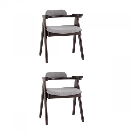 Кухонный стул Stool Group OLAV NEW массив гевеи (эспрессо) мягкое сидение серое 2 шт. MH32015 SL-30 DARK GREY KOROB2