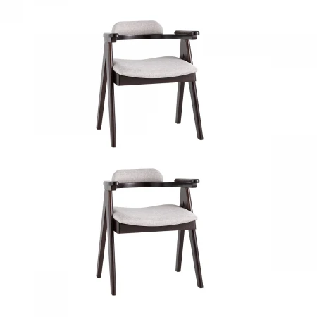 Кухонный стул Stool Group OLAV массив гевеи (эспрессо) мягкое сидение светло-серое 2 шт. MH32015 BZ-10 LIGHT GREY KOROB2