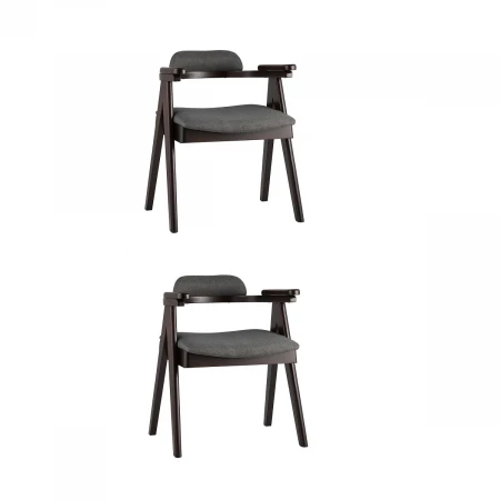 Кухонный стул Stool Group OLAV массив гевеи (эспрессо) мягкое сидение темно-серое 2 шт. MH32015 APPLE-9 DARK GREY-KOROB2