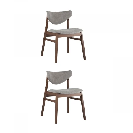 Кухонный стул Stool Group RAGNAR массив гевеи цвет орех сидение серое 2 шт. LW1914 FG11303-17 - GREY-KOROB2