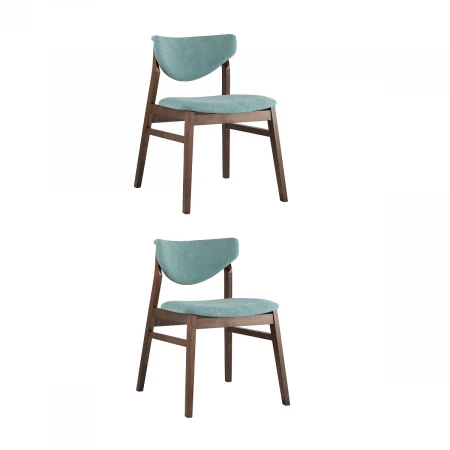 Кухонный стул Stool Group RAGNAR массив гевеи цвет орех сидение синее 2 шт. LW1914 FG11303-12 - BLUE-KOROB2