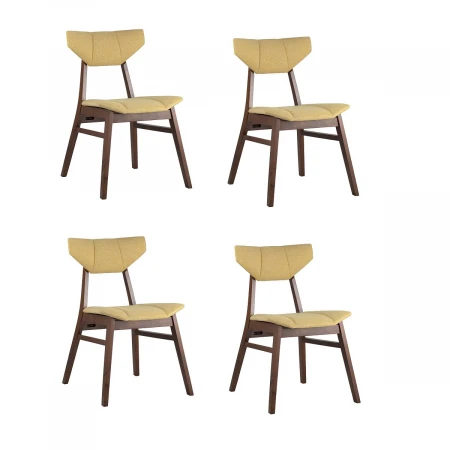 Кухонный стул Stool Group TOR массив гевеи цвет орех сидение желтое 4 шт. LW1903 BZ-14 YELLOW-KOROB4