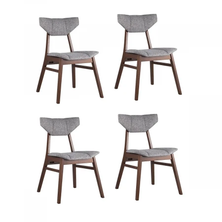 Кухонный стул Stool Group TOR массив гевеи цвет орех сидение серое 4 шт. LW1903 BZ-9 GREY-KOROB4