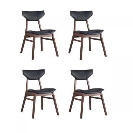 Кухонный стул Stool Group TOR массив гевеи цвет орех сидение синий ПУ 4 шт. LW1903-G PU DARK BLUE GRID-KOROB4