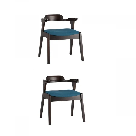 Кухонный стул Stool Group VINCENT массив гевеи (эспрессо) мягкое сидение синее 2 шт. MH32020 APPLE-7 BLUE-KOROB2