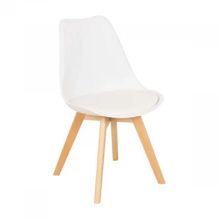 Кухонный стул AksHome Bliss белый, пластик + экокожа 35252