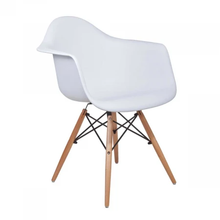 Кухонный стул AksHome Kord белый, пластик, с подлокотниками 30787