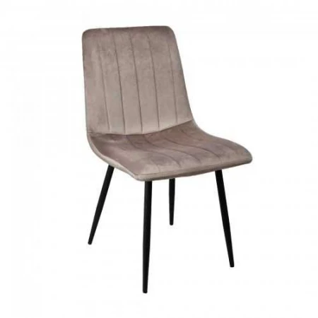 Кухонный стул AksHome Solar бежевый, велюр, цвет каркаса чёрный 76255