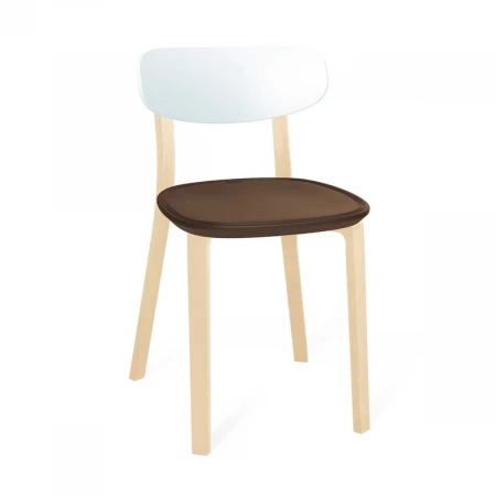 Кухонный стул Sheffilton SHT-S85-2 белый/коричневый/бежевый 4180652604