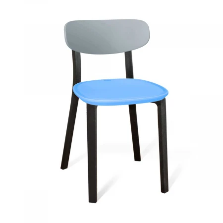 Кухонный стул Sheffilton SHT-S85-2 серый/голубой/черный муар 4180652603