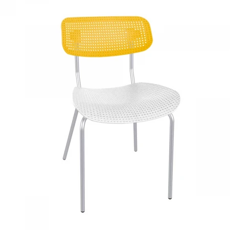 Кухонный стул Sheffilton SHT-S85М желтый/белый/хром лак 6231798806