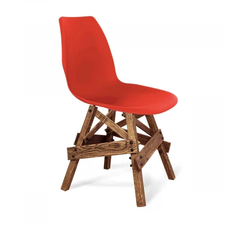 Кухонный стул Sheffilton SHT-ST29/S71 на деревянном каркасе красный ral3020/дуб брашированный коричн 9611797801
