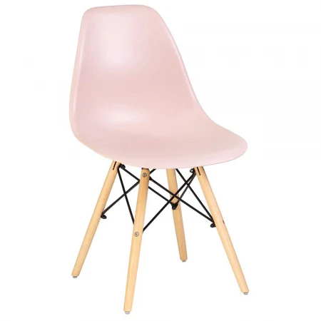 Стул обеденный DOBRIN DSW (ножки светлый бук, цвет светло-розовый (PK-02)) 638PP-LMZL DSW
