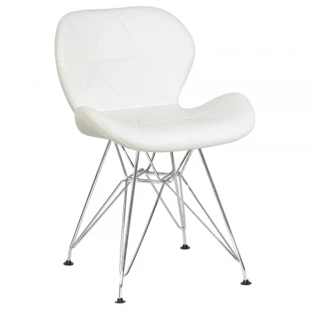 Стул обеденный DOBRIN BUTTERFLY CHROME (ножки хром, цвет белый) 302A-LMZL BUTTERFLY CHROME