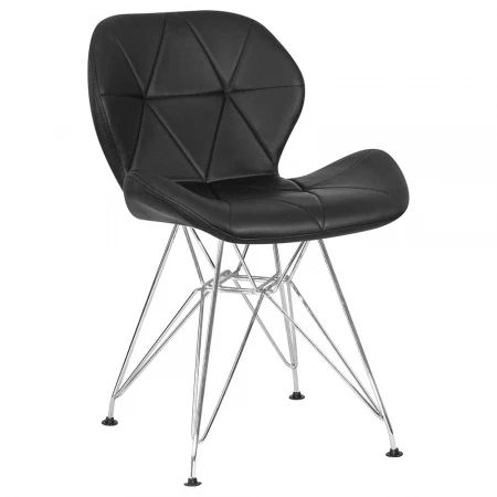 Стул обеденный DOBRIN BUTTERFLY CHROME (ножки хром, цвет чёрный) 302A-LMZL BUTTERFLY CHROME