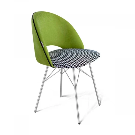 Офисный стул Sheffilton SHT-ST34-3/S64 оливковый/гусиная лапка/хром лак 9131512801