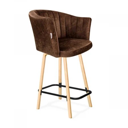 Полубарный стул Sheffilton SHT-ST42-1/S94-1 кофейный трюфель/прозрачный лак/черный муар 8792276901